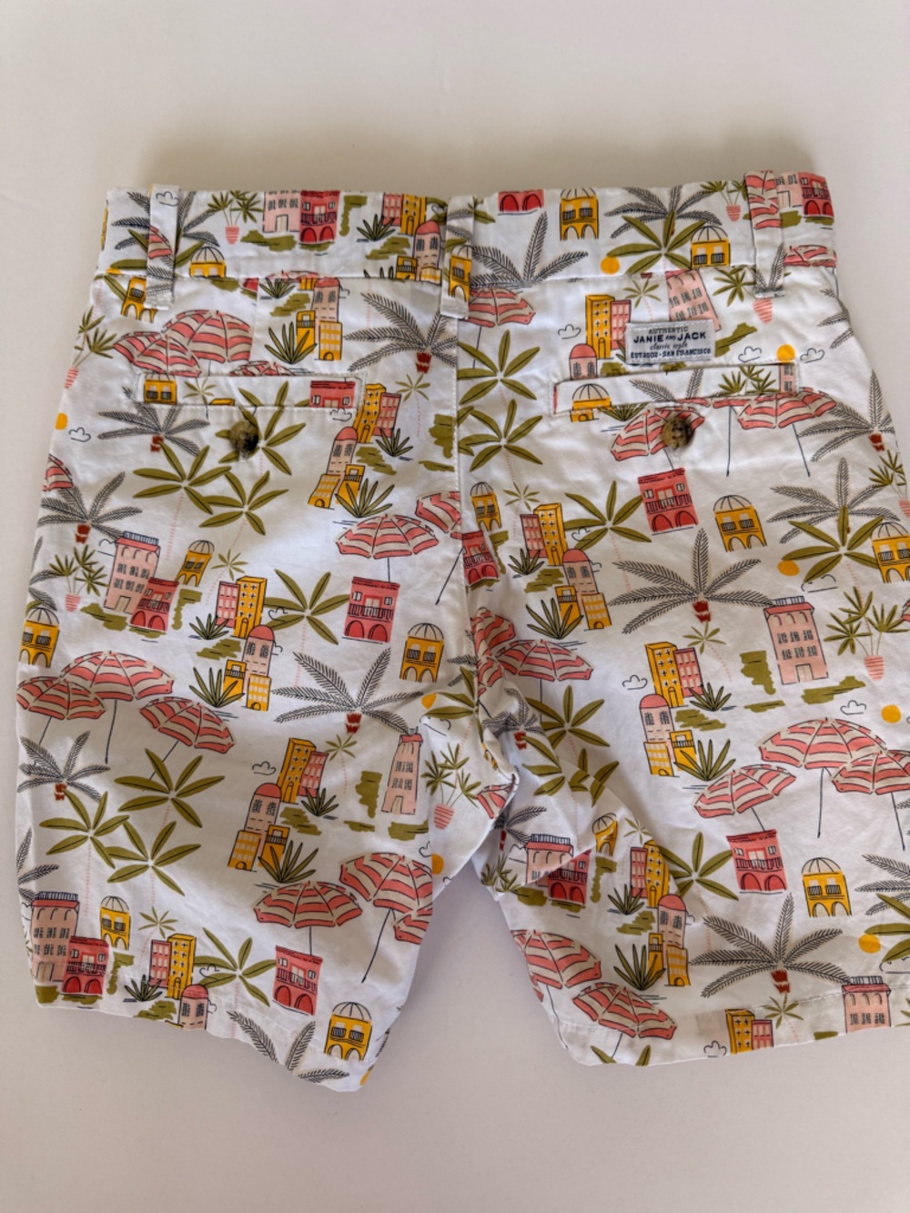 Janie and Jack Tropical White Shorts Boys size 6